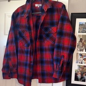 R Country Red and Blue Plaid Shacket
